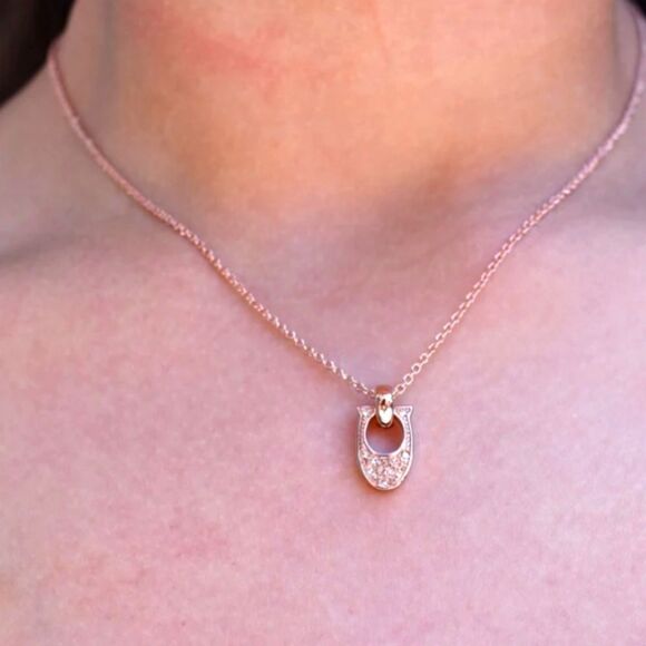 Coach Signature C Pave Necklace w/ Swarovski Crystals - Picture 1 of 7